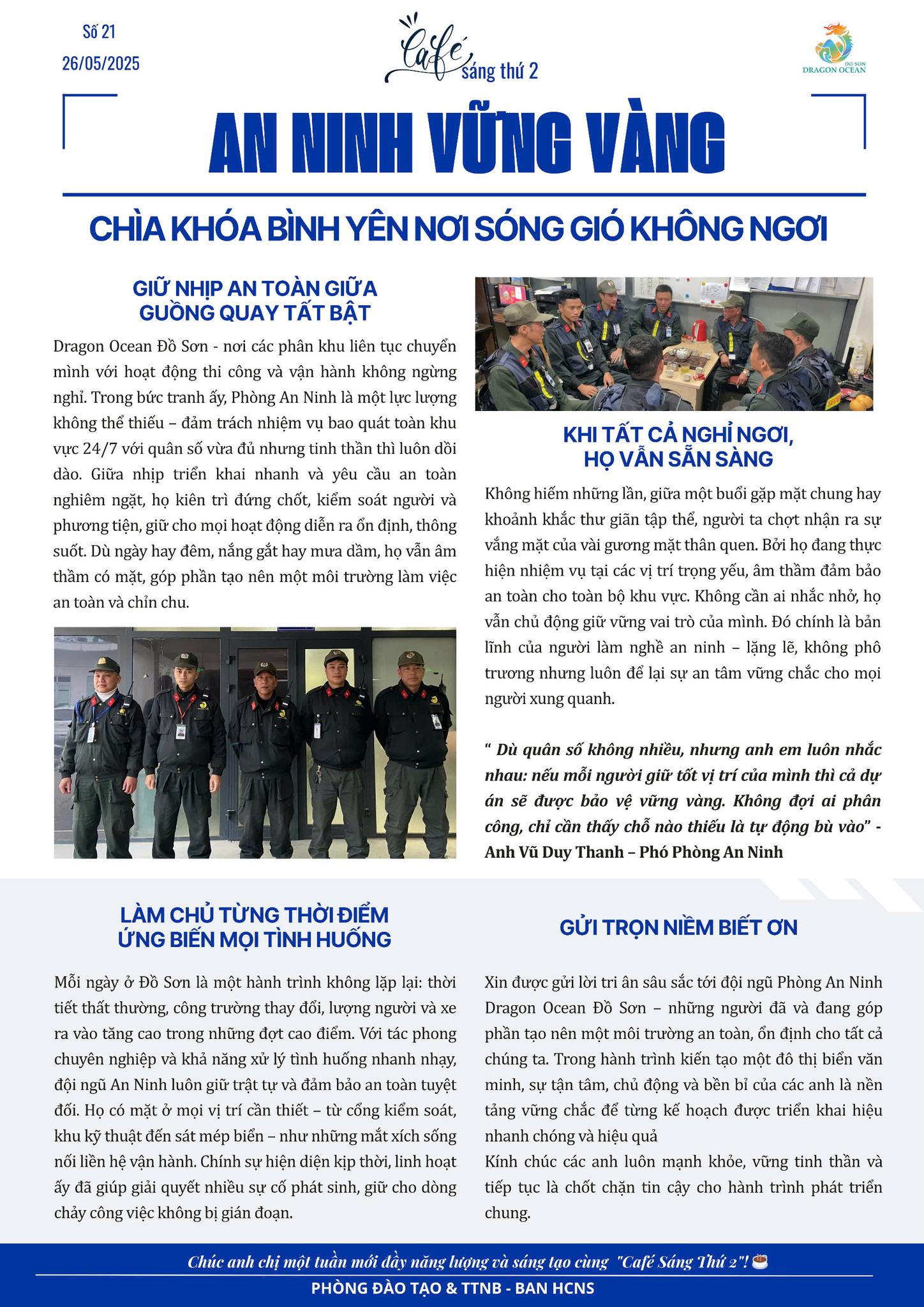 BẢN TIN “CAFÉ SÁNG THỨ 2” – SỐ 21