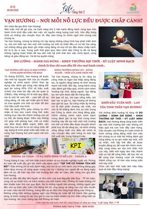 BẢN TIN “CAFÉ SÁNG THỨ 2” – SỐ 26