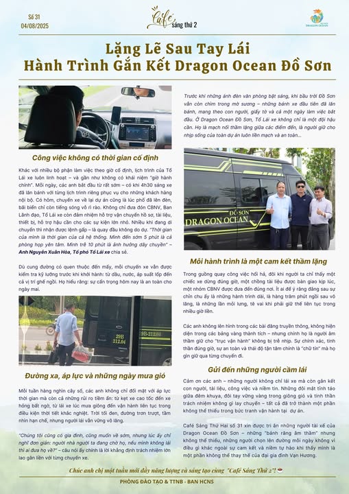 BẢN TIN “CAFÉ SÁNG THỨ 2” – SỐ 31